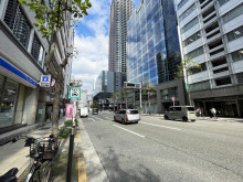 沢の鶴ビル前面の通り