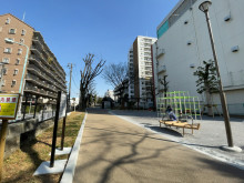 ビル前の亀堀公園